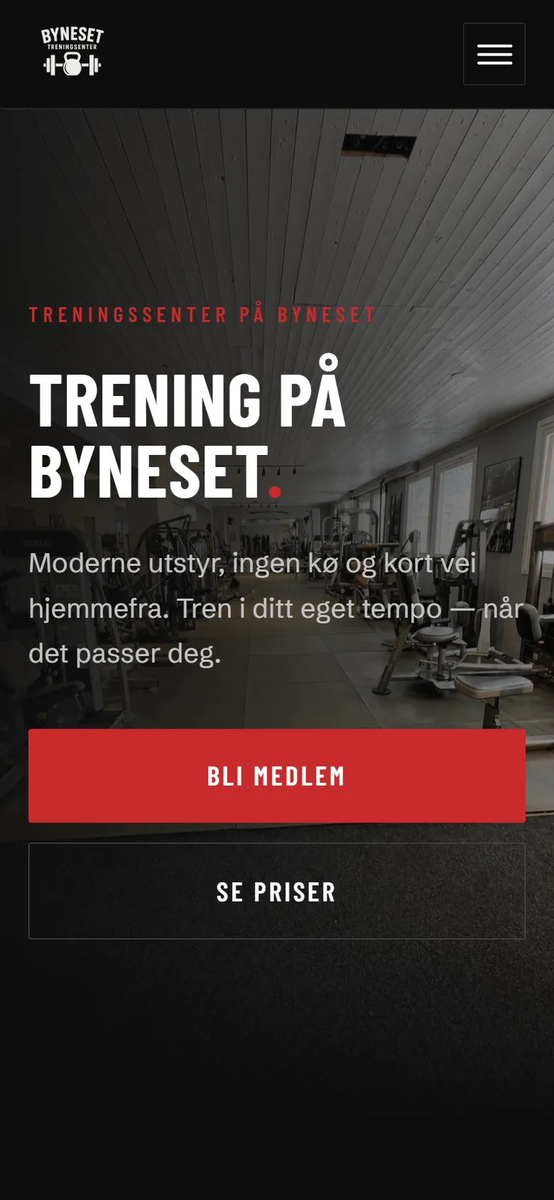 Byneset Treningssenter på mobil
