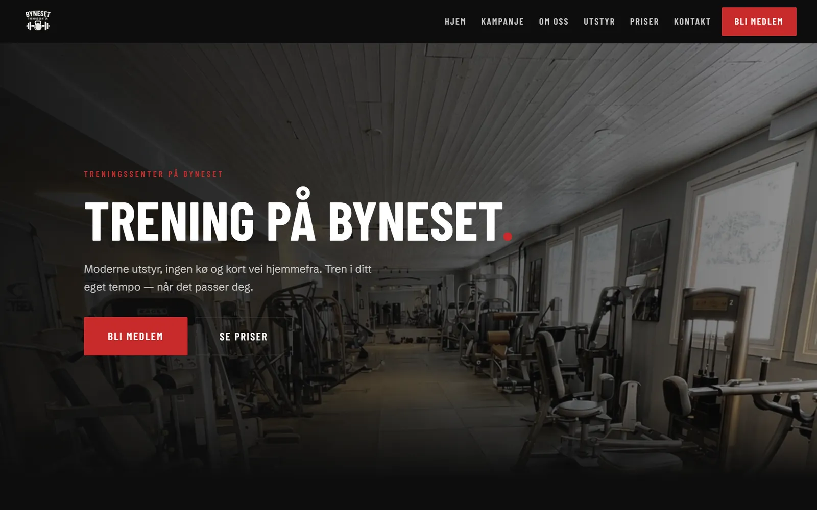 Nettsiden til Byneset Treningssenter