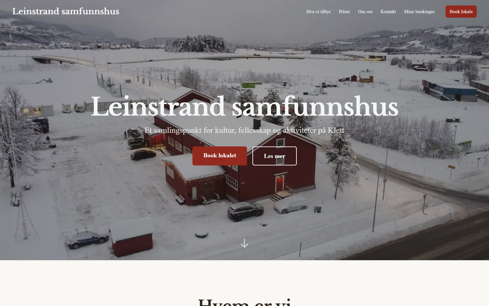 Nettsiden til Leinstrand Samfunnshus